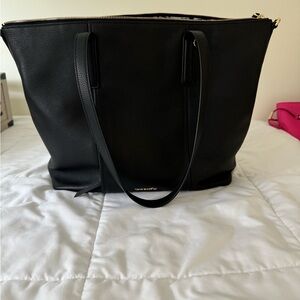 Black Leather Vera Bradley Tote